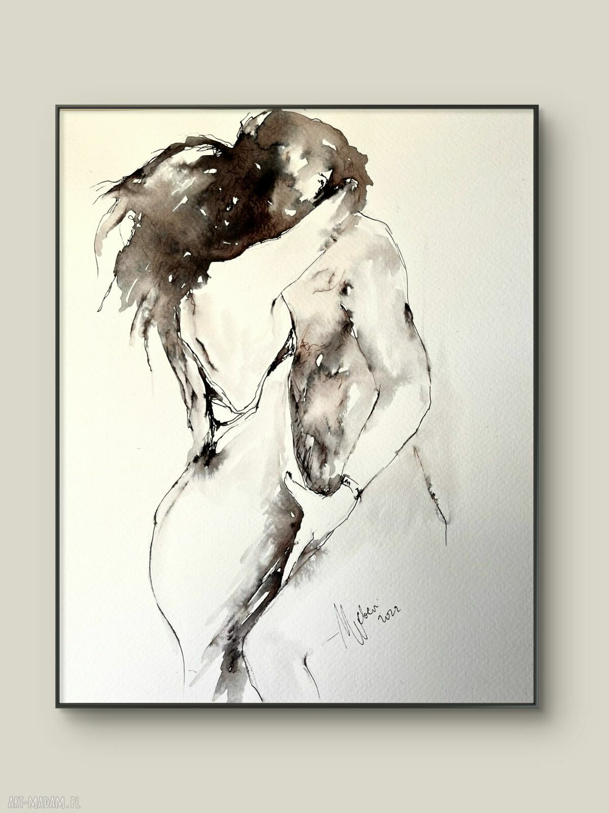 Dance - 60x80 cm: kobieca grafika nad łóżko do sypialni