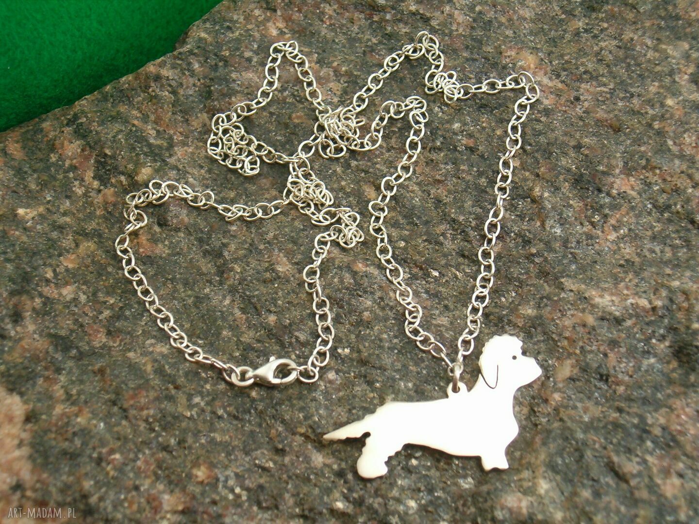 Naszyjnik Dandie Dinmont Terrier ze srebra 925 - lustrzany połysk