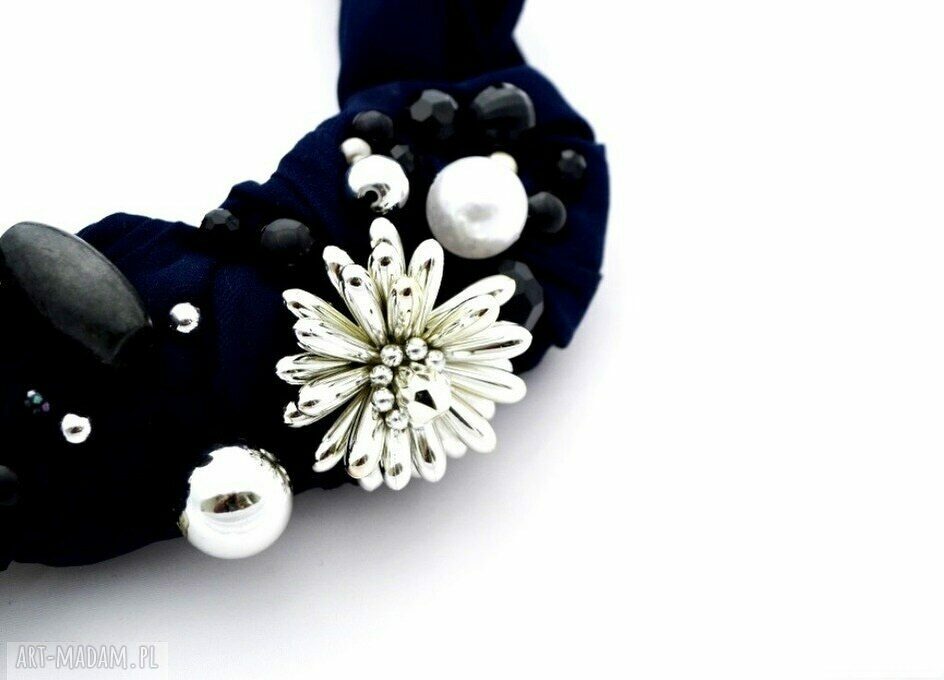 DARK BLUE naszyjnik handmade