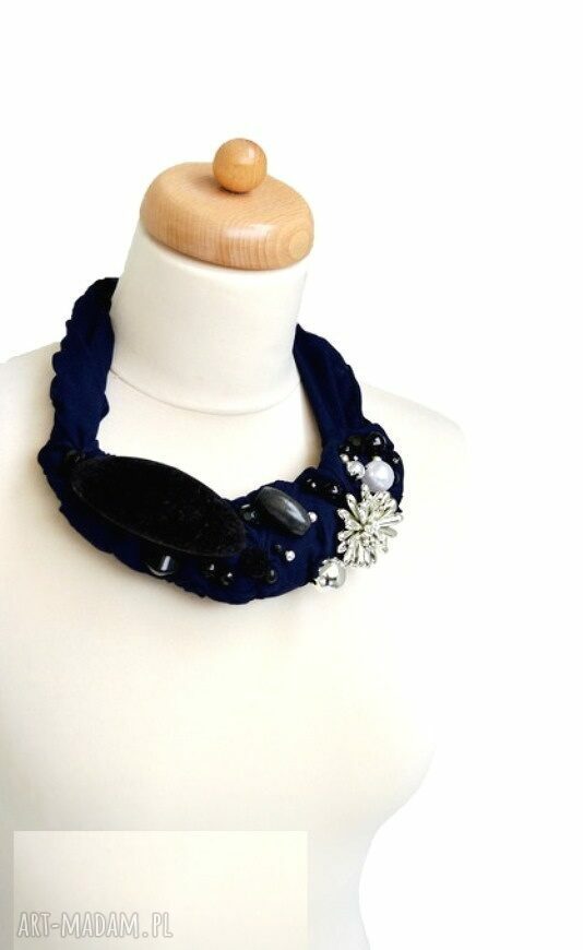 DARK BLUE naszyjnik handmade