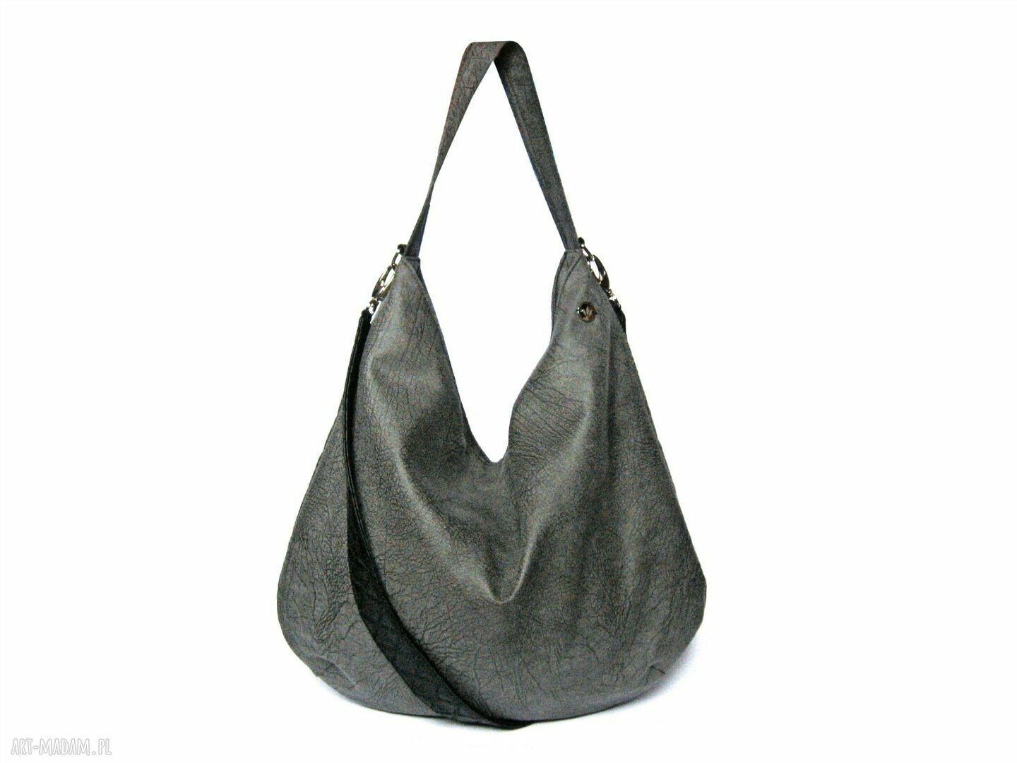 Dark Grey Hobo - ręcznie szyta torebka hobo na ramię