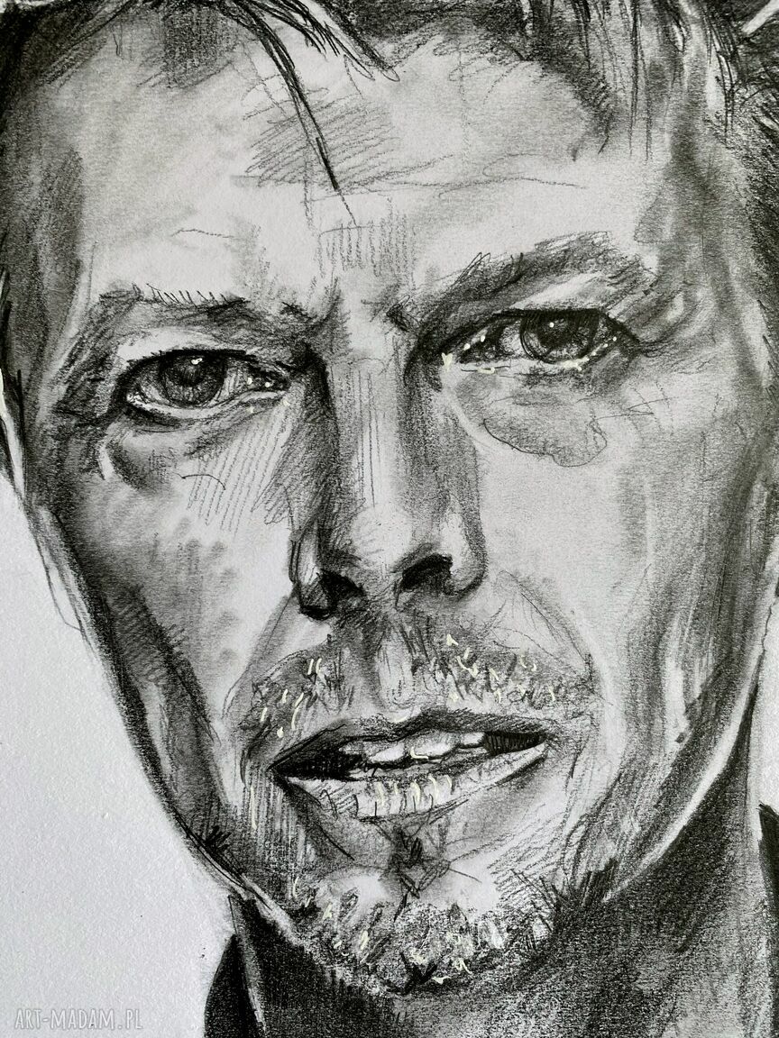 David Bowie - Ikony A3: ręcznie rysowany portret ołówkiem