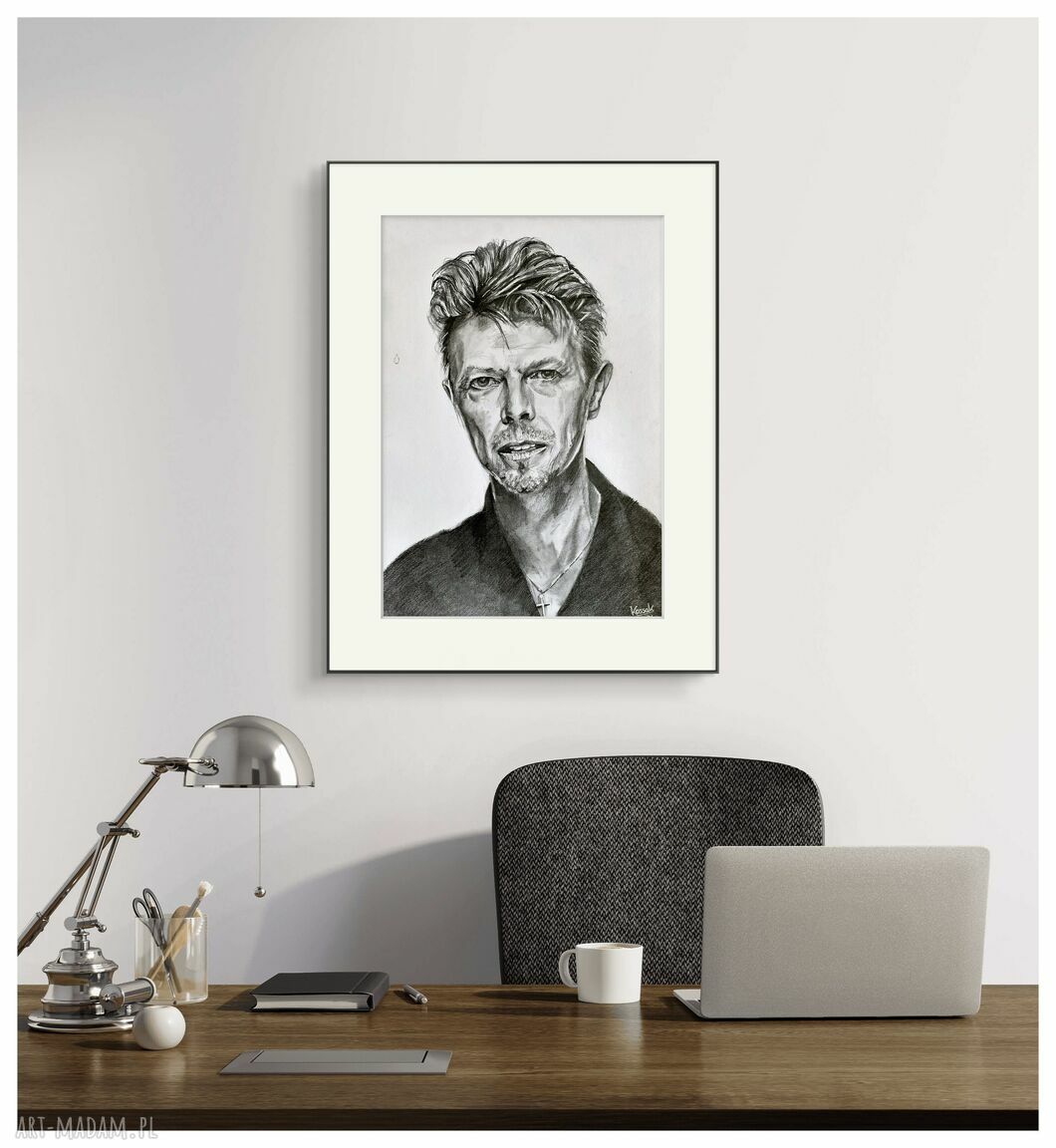David Bowie - Ikony A3: ręcznie rysowany portret ołówkiem