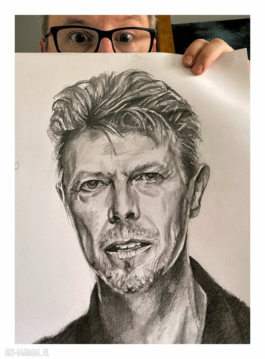 David Bowie - Ikony A3: ręcznie rysowany portret ołówkiem