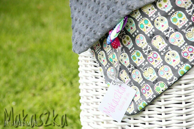 Cienki Kocyk Maluszka Minky 75x105 Light Koc Czachy Handmade