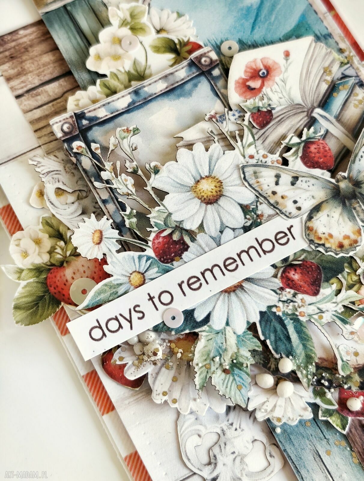 Kartka Days to Remember z życzeniami - ręcznie robiona pamiątka na prezent