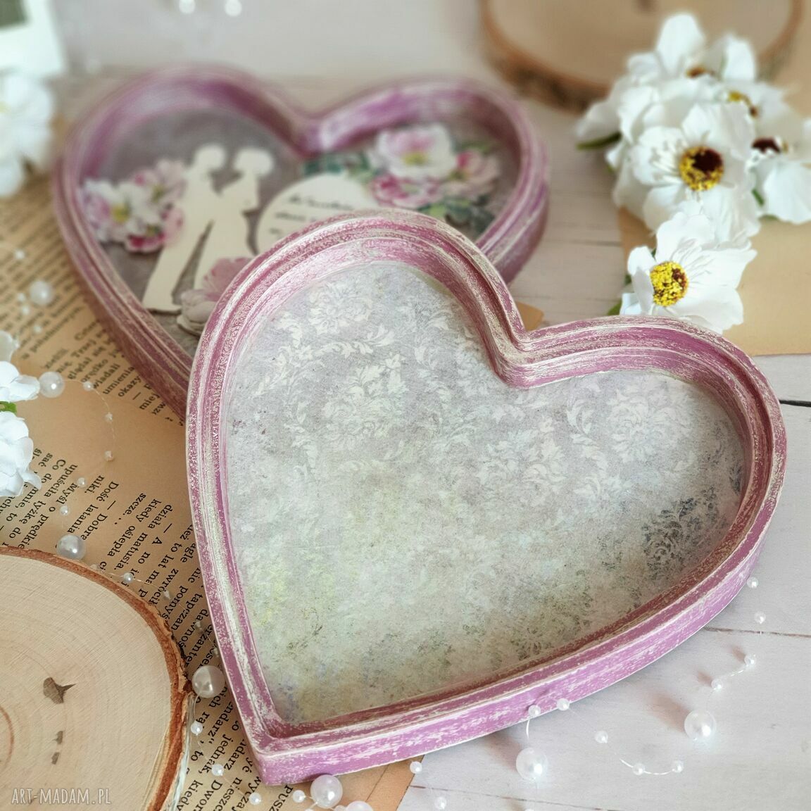 ślub: Zestaw prezentowy na ślub: pudełko i karteczka personalizowana Hand Made