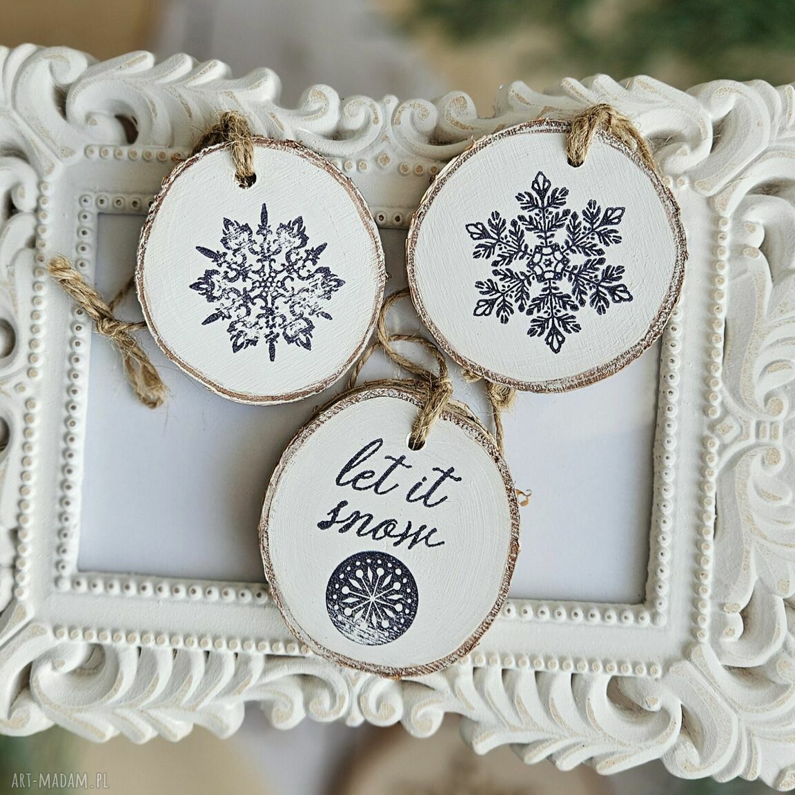 pomysł na prezent: Zimowe plasterki dekoracje choinkowe Ręcznie wykonane
