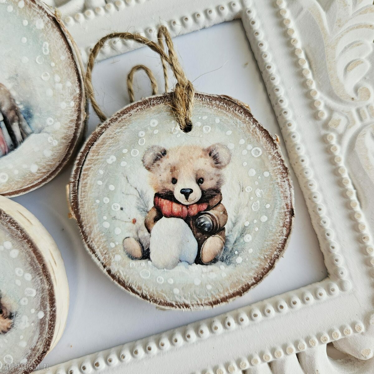 pomysł na prezent: Zimowe plasterki dekoracje choinkowe Ręcznie wykonane