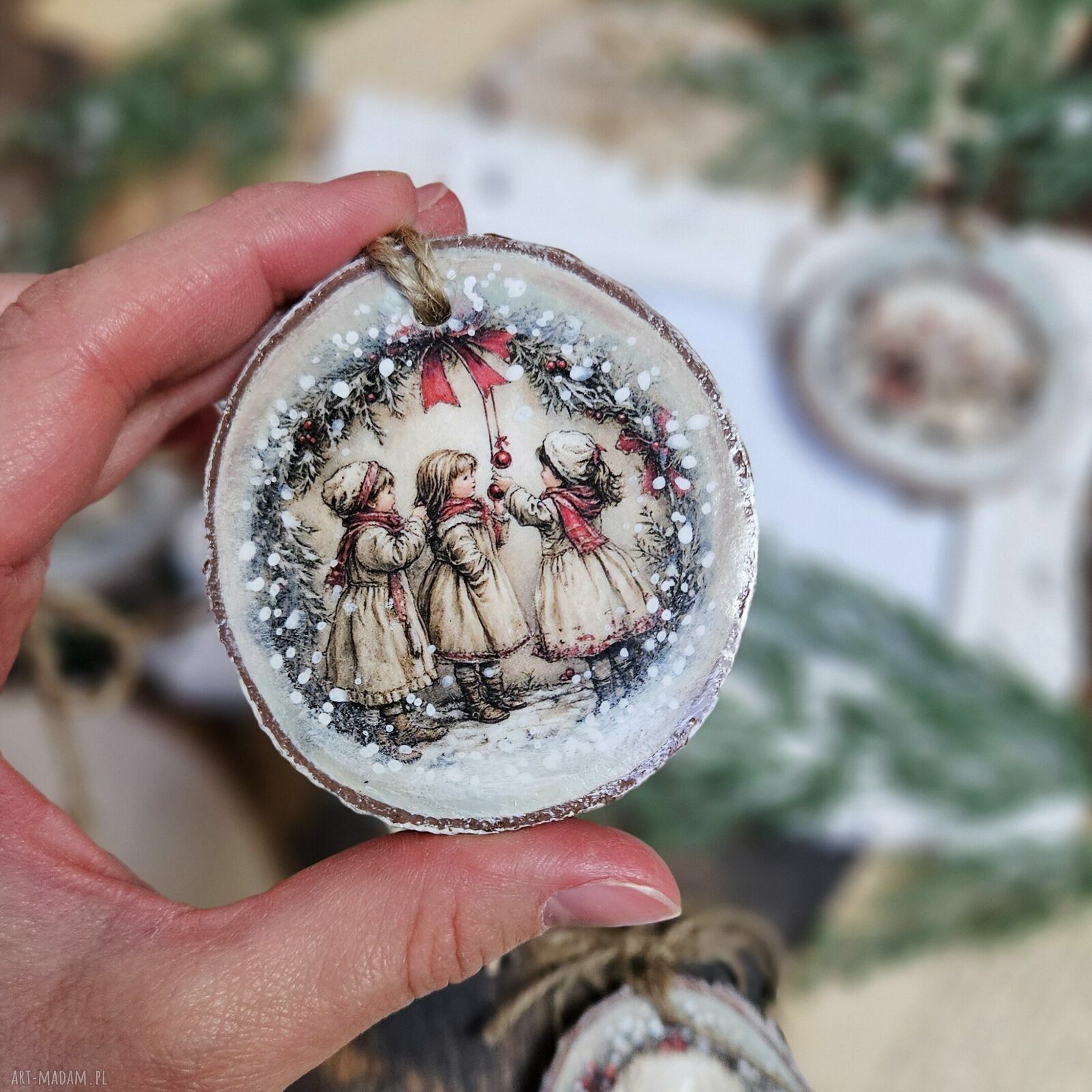 święta prezent: Zimowe plasterki dekoracje choinkowe Ręcznie robione