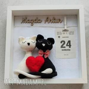 zwooczki personalizowana pamiątka ślubu z kotami handmade
