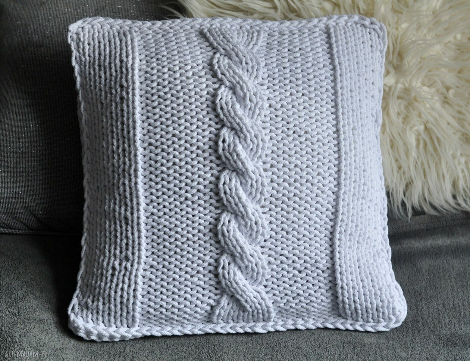 poduszki: poszewka na poduszkę sznurek handmade