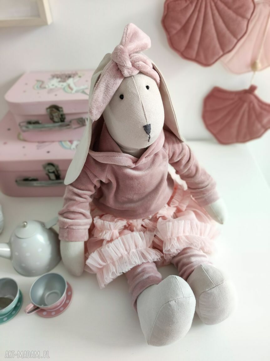 Przytulanka królik dekoracja tilda zabawka skandynawski ręcznie