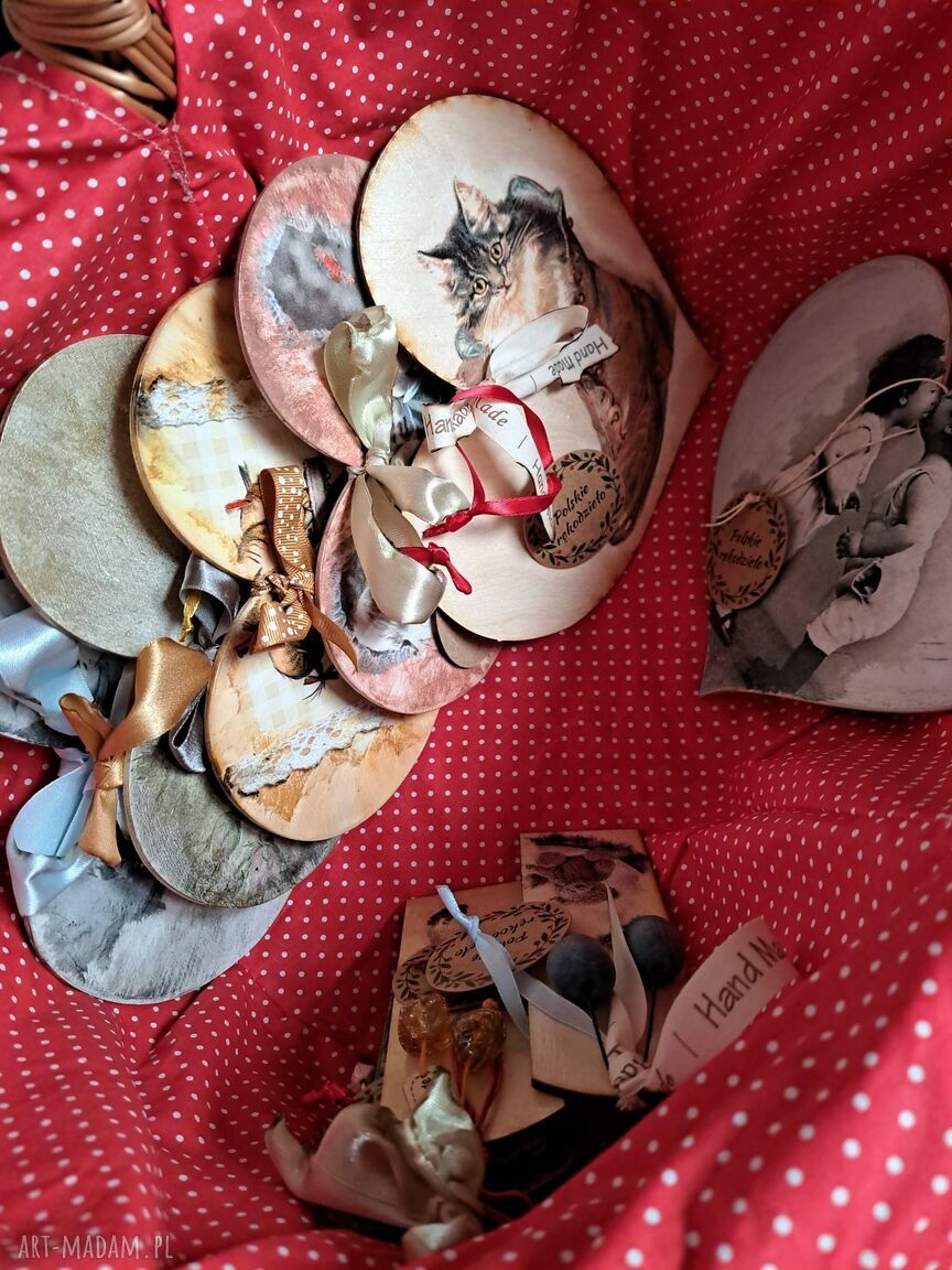 Dekoracja Serce na prezent dla Niej - decoupage (ręcznie robiona)