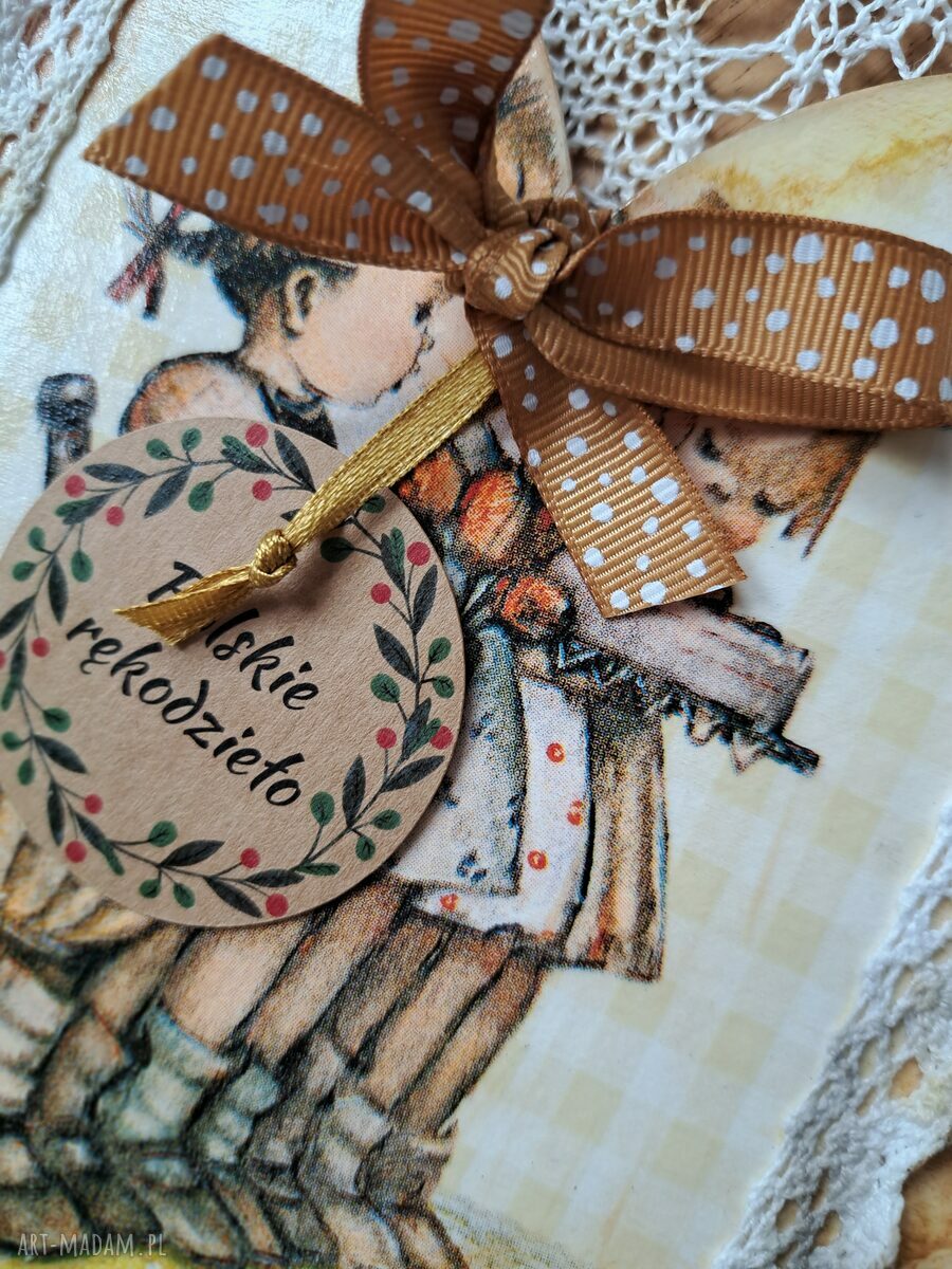 Dekoracja Serce na prezent dla Niej - decoupage (ręcznie robiona)
