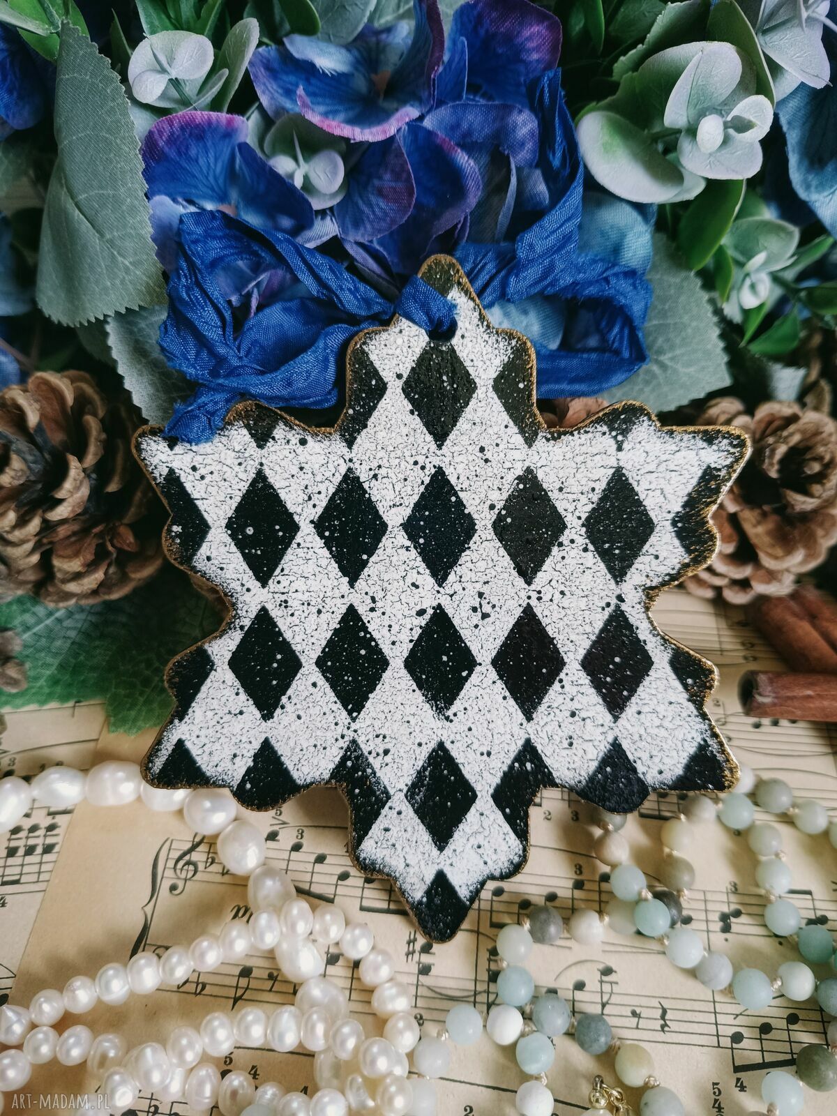 Ręcznie wykonana zawieszka dekoracyjna vintage w stylu shabby chic