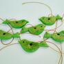 handmade pomysł na upominek złoto zielone ptaszki świąteczne z kolekcji weihnachten