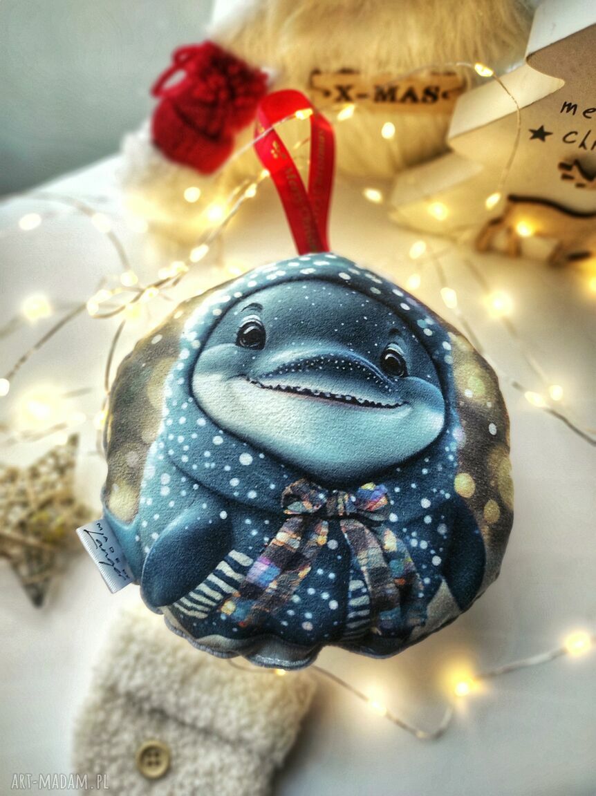 Prezent święta. Bombka delfinek 12x12cm bombki choinka delfin
