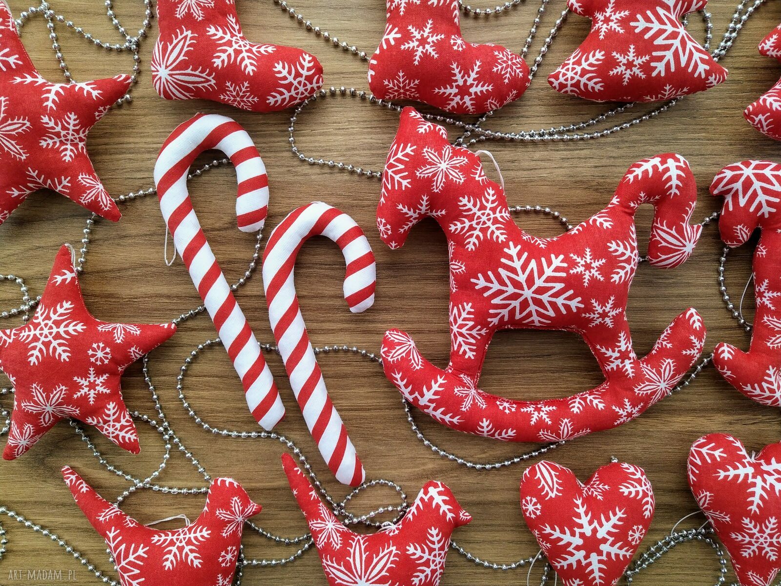 prezent święta: Dekoracje zawieszki na choinkę zestaw 14 sztuk ręcznie zrobione