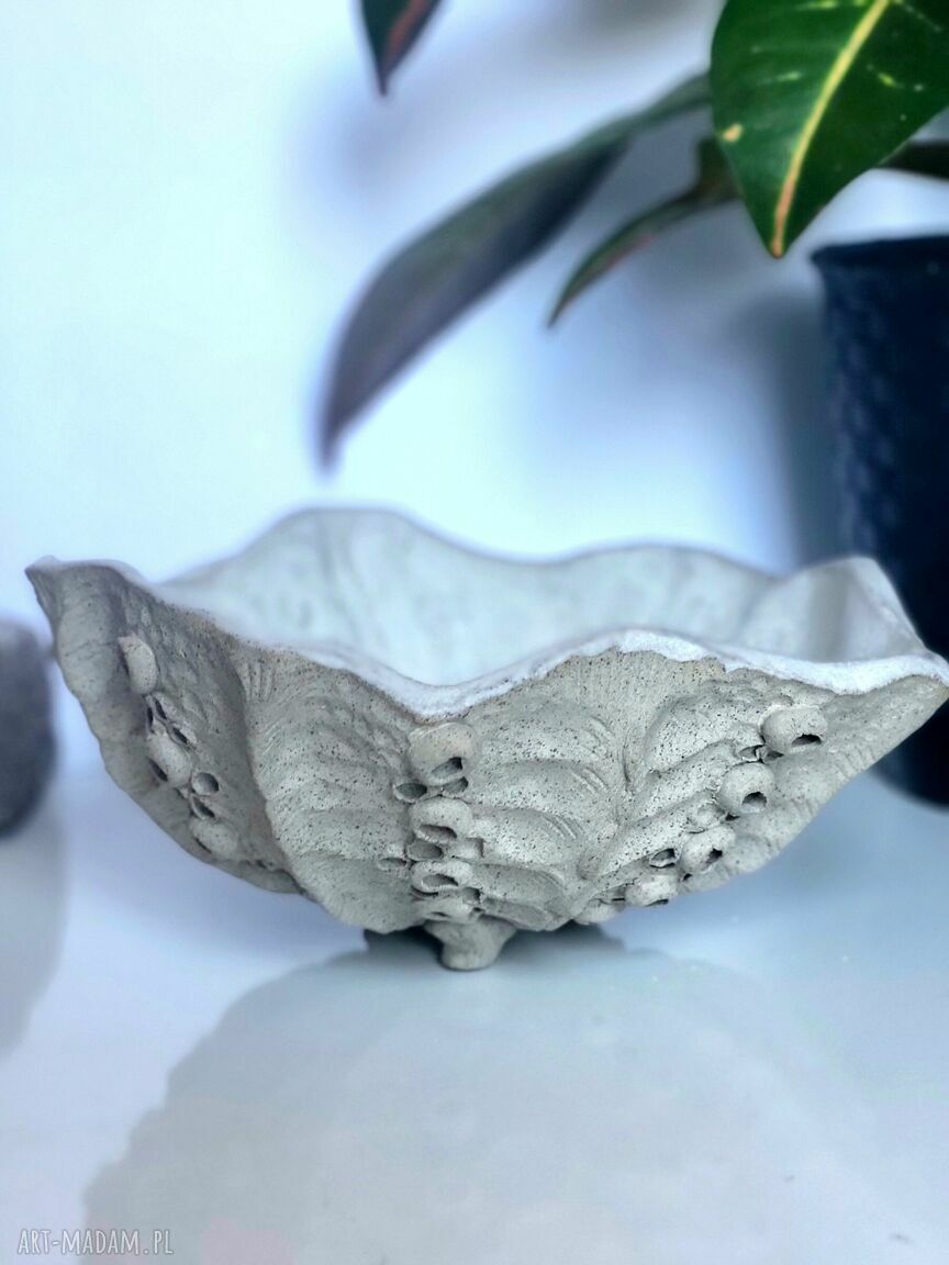 Dekoracyjna ceramiczna miska organiczna boho - unikat rękodzieło