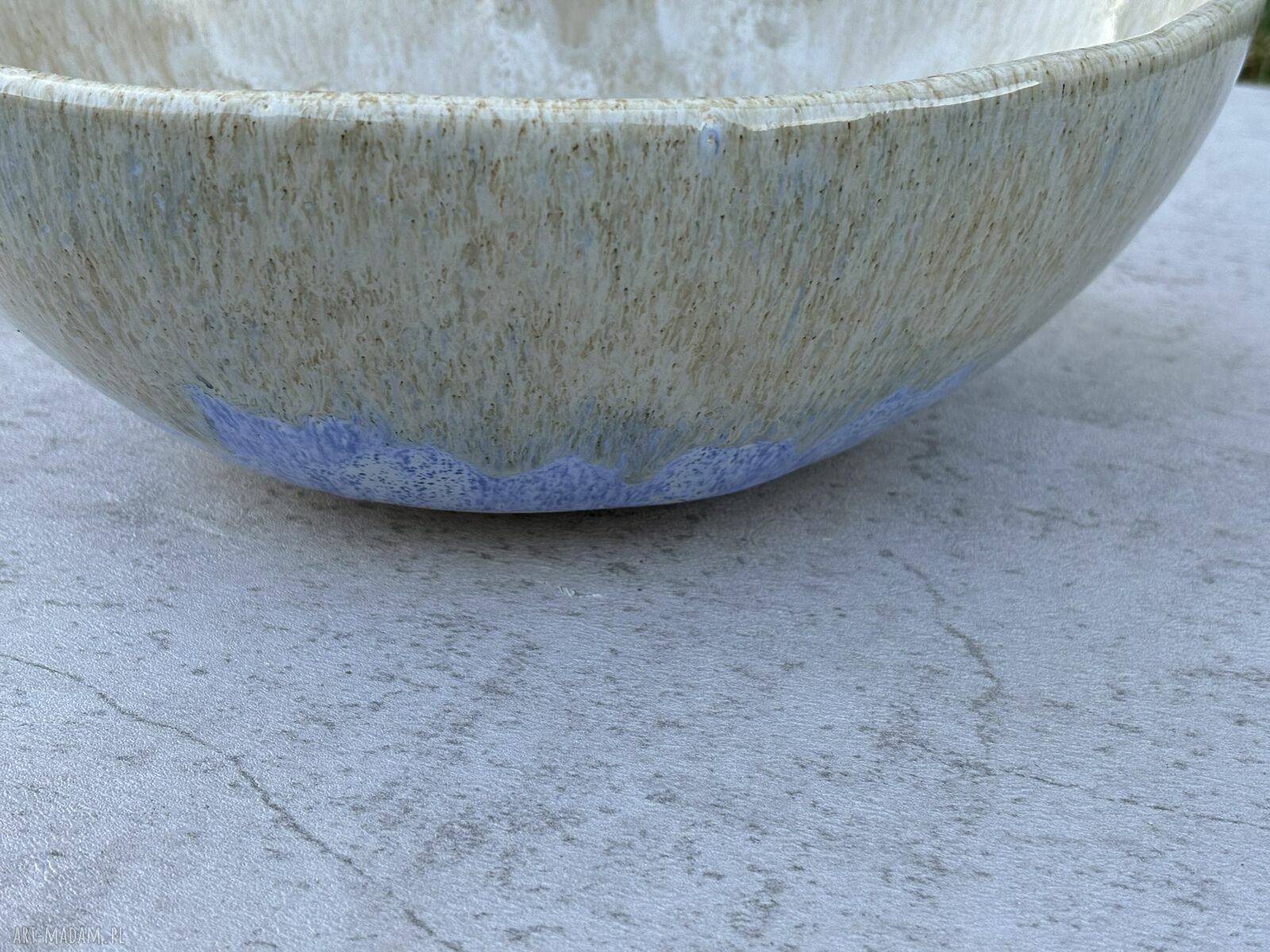 Dekoracyjna owalna umywalka ceramiczna - handmade z gliny