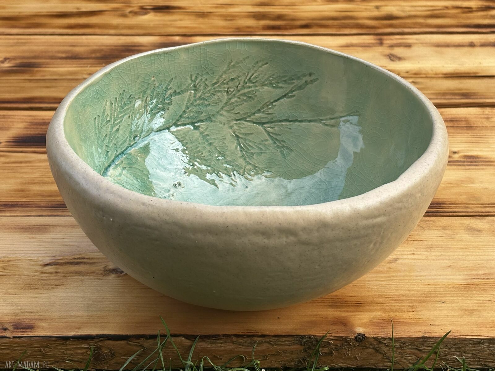Dekoracyjna umywalka ceramiczna Zielony Cyprys