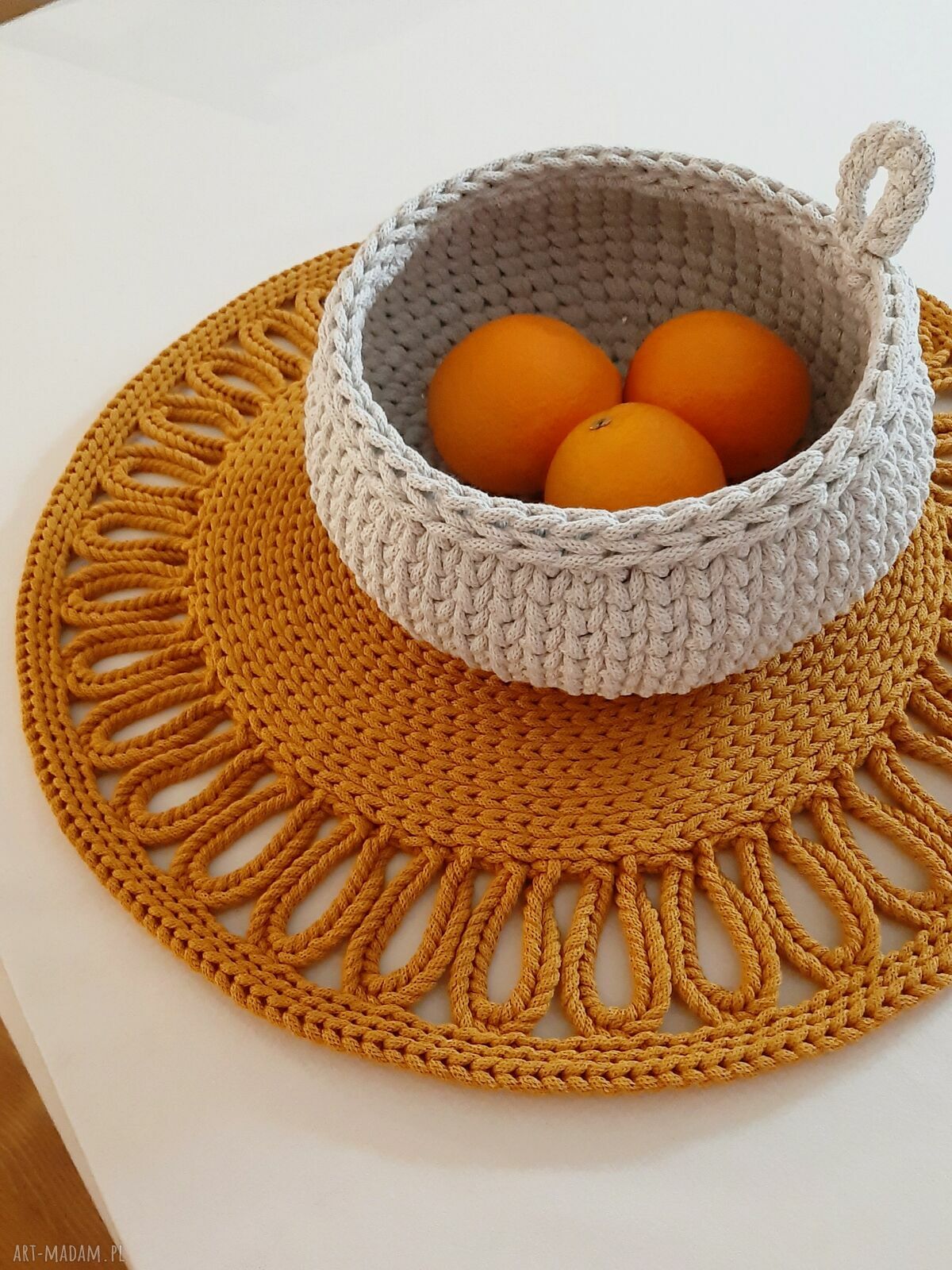 Duża dekoracyjna podkładka ze sznurka bawełnianego 51 cm