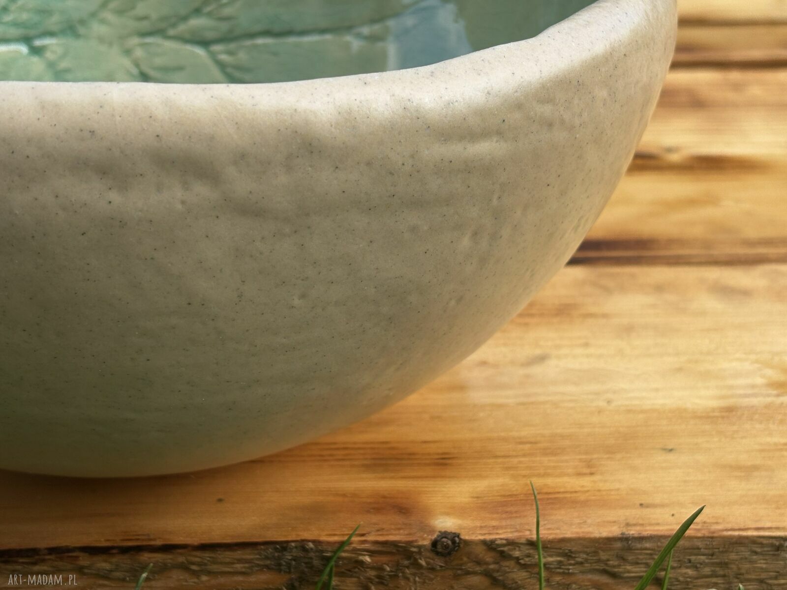 Dekoracyjna umywalka ceramiczna Zielony Cyprys