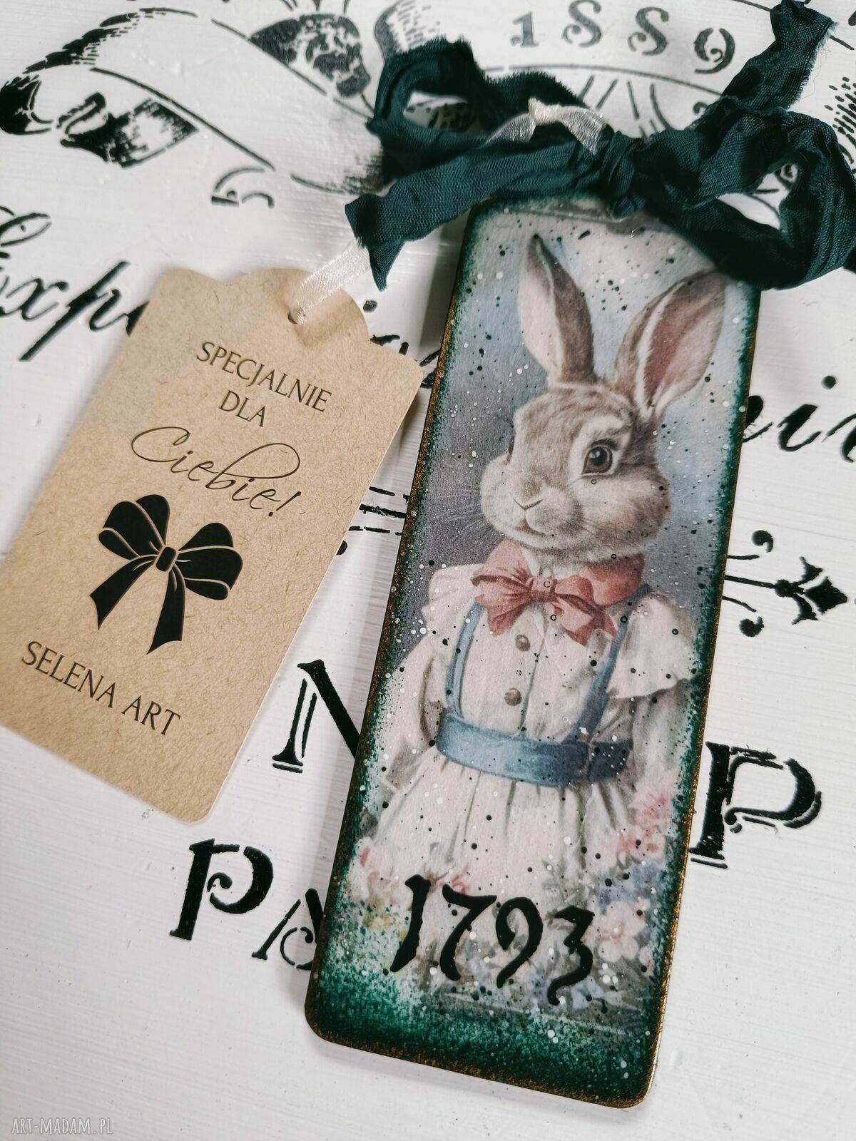 Dekoracyjna zawieszka z zajączkiem w stylu shabby chic