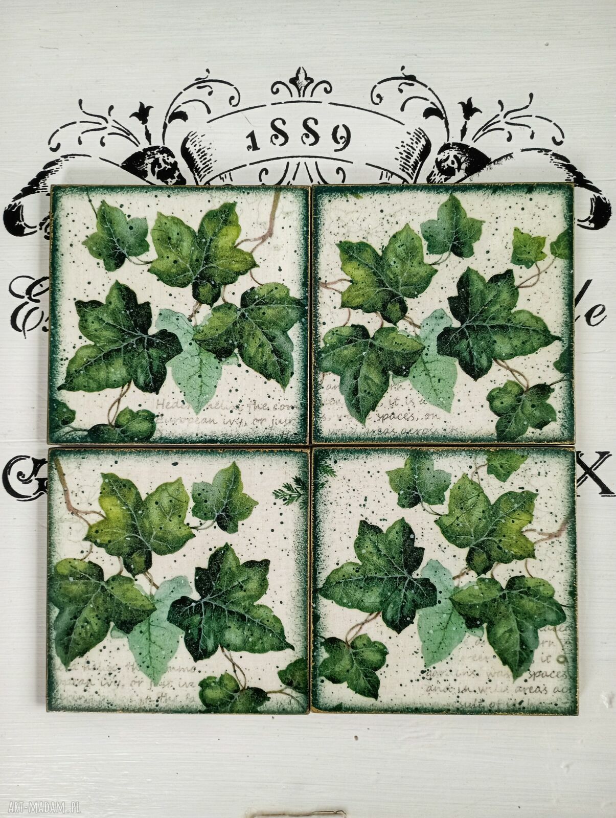 Dekoracyjne podkładki decoupage z kotkami Magiczne Kotki - komplet 4 szt.