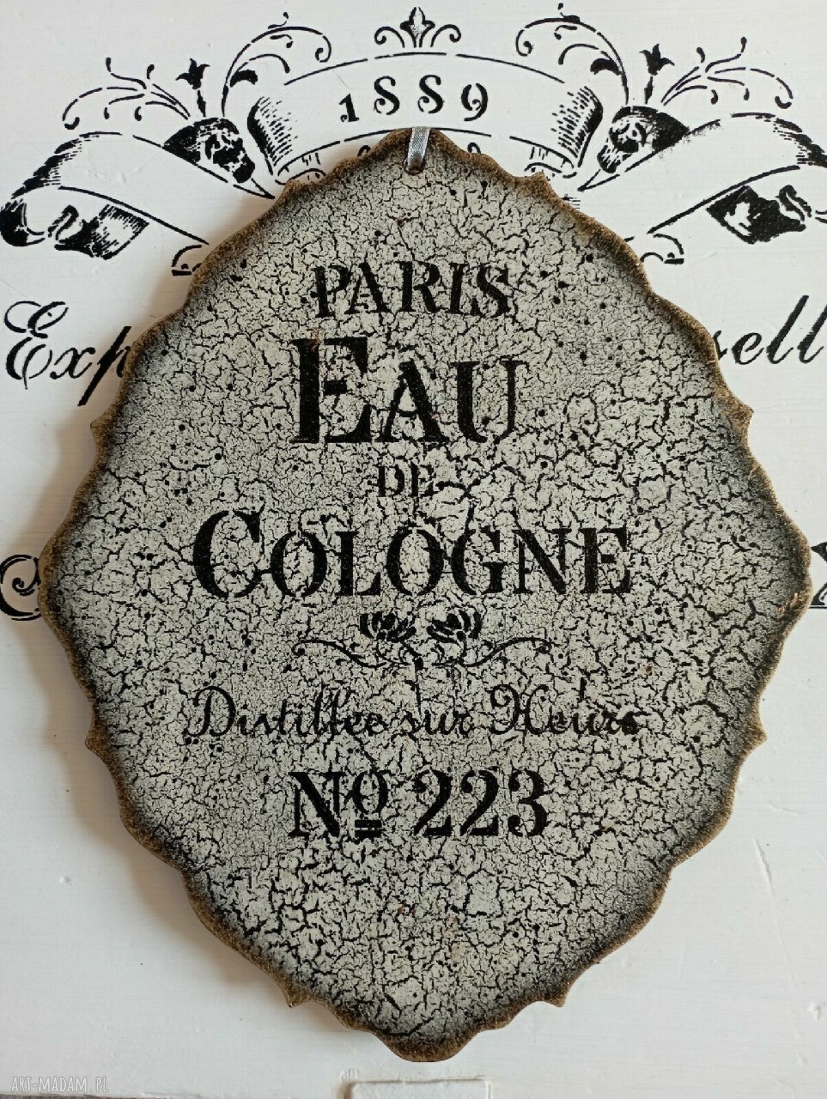 Dekoracyjny medalion decoupage z różami