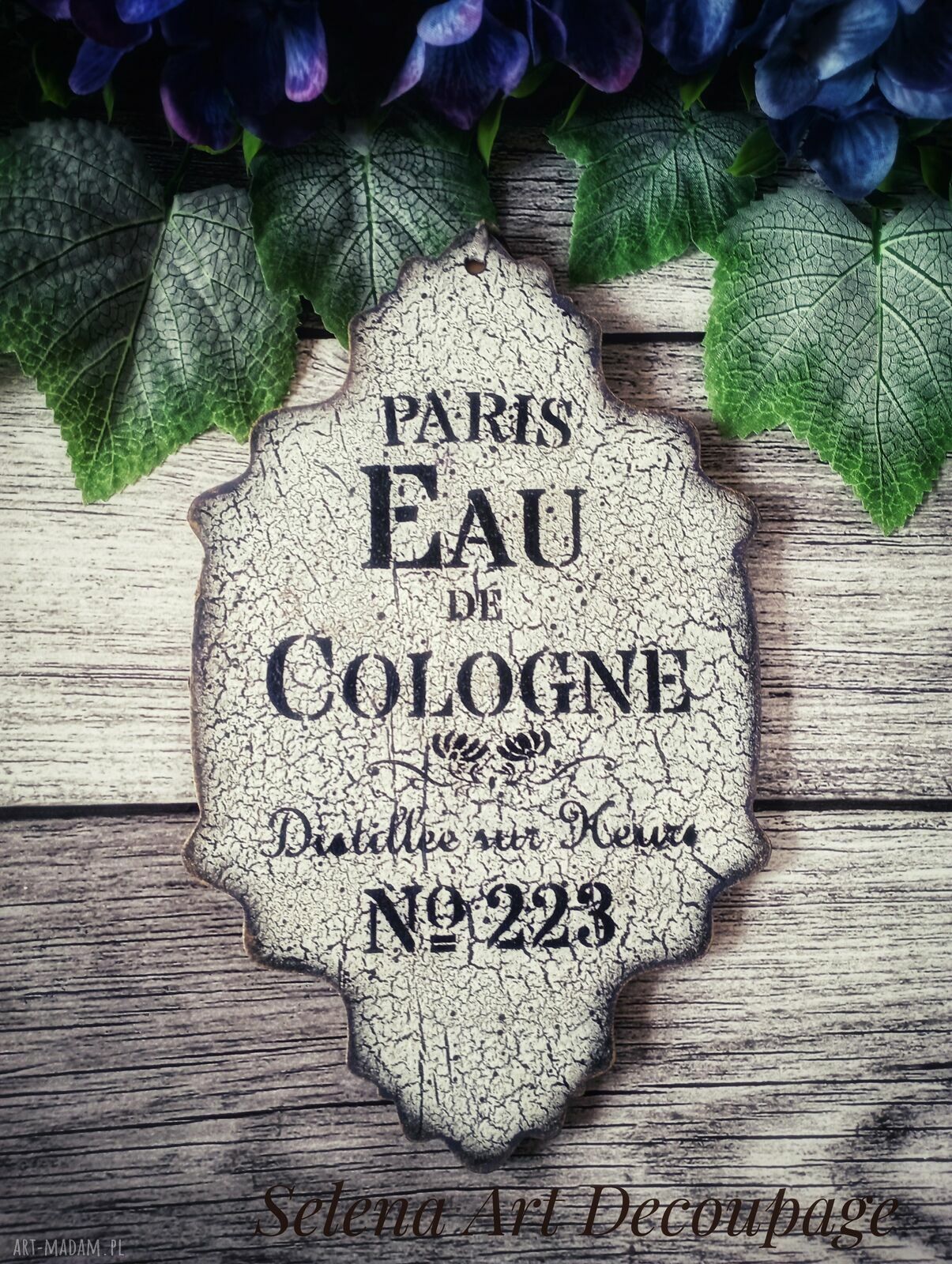Dekoracyjny medalion prowansalski Lawenda - decoupage vintage 15x25 cm