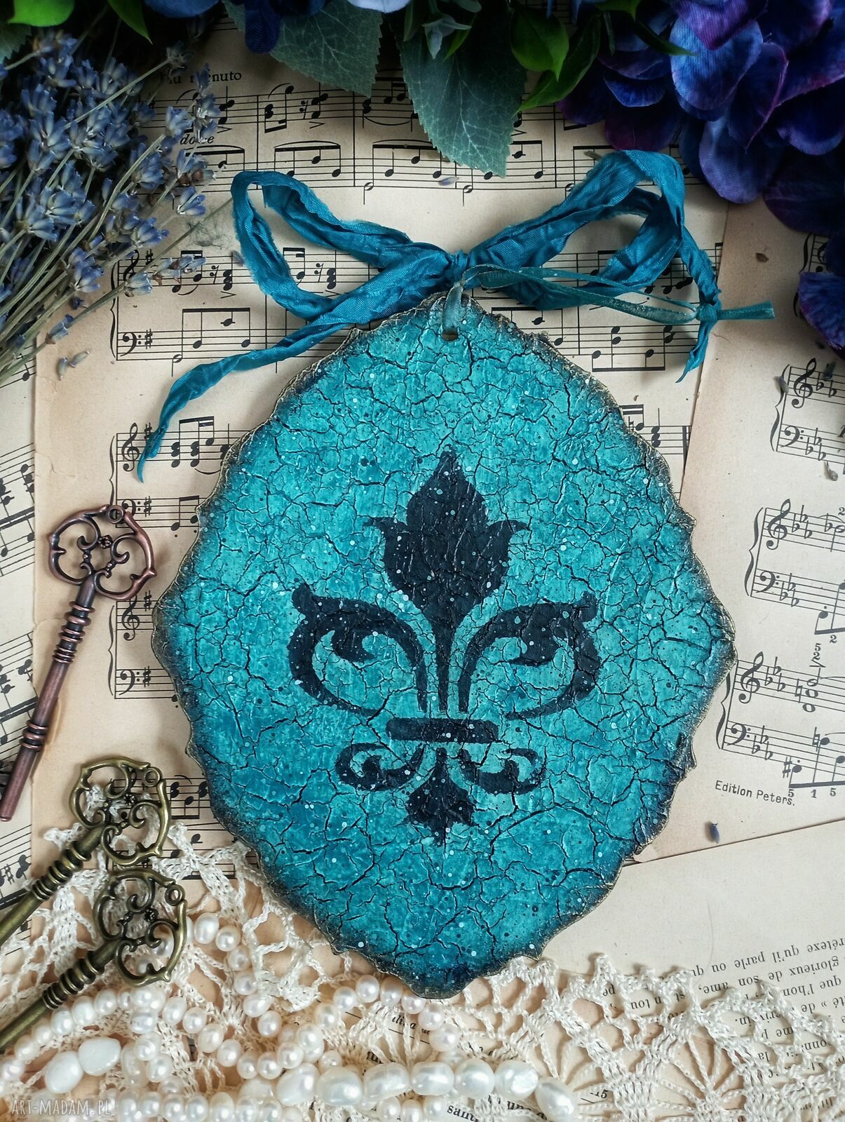 Dekoracyjny medalion z Aniołem - Selena Art, 14x17 cm