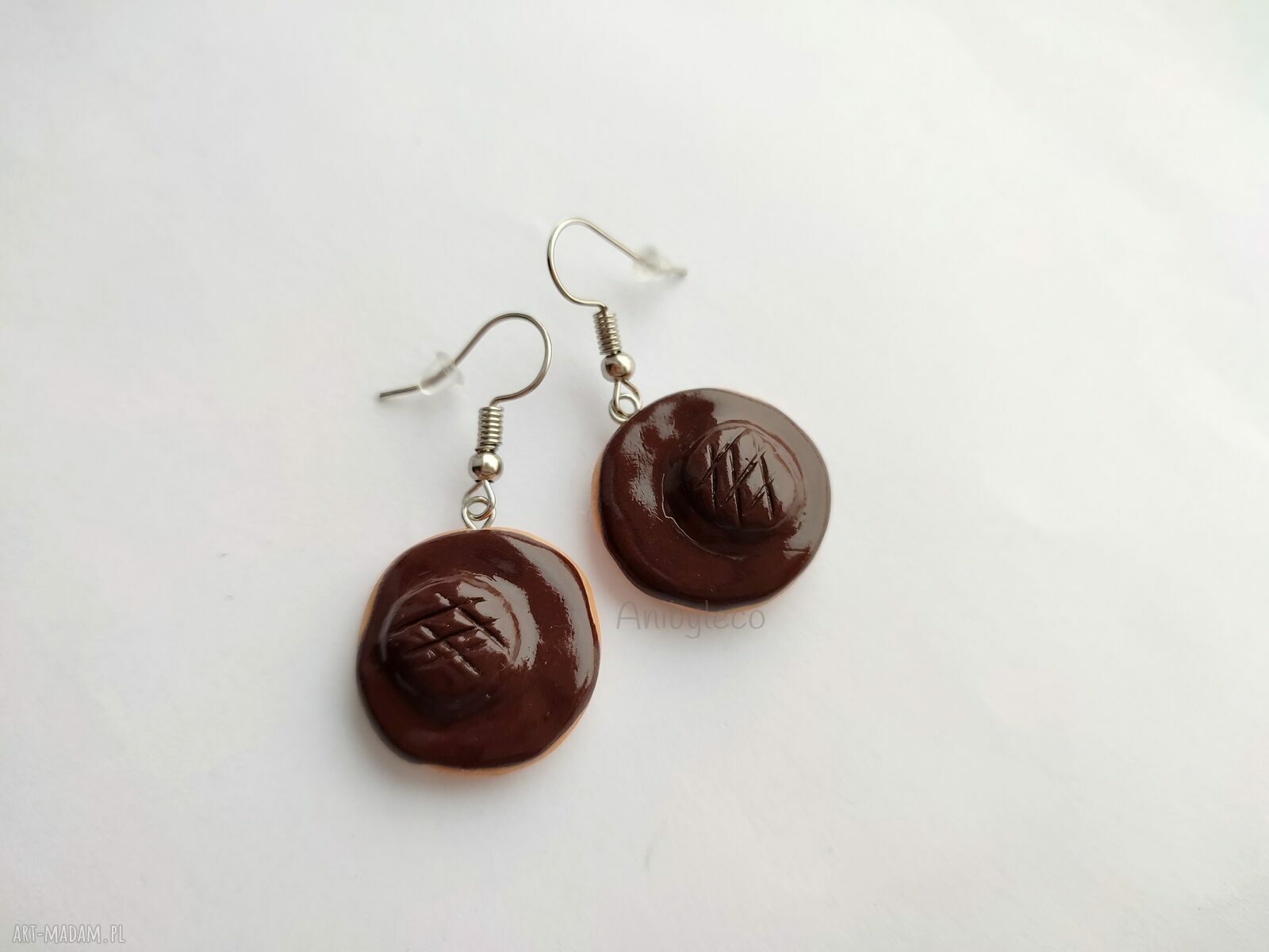 Kolczyki Delicje - słodkie ciastko z masy termoutwardzalnej (fimo), handmade