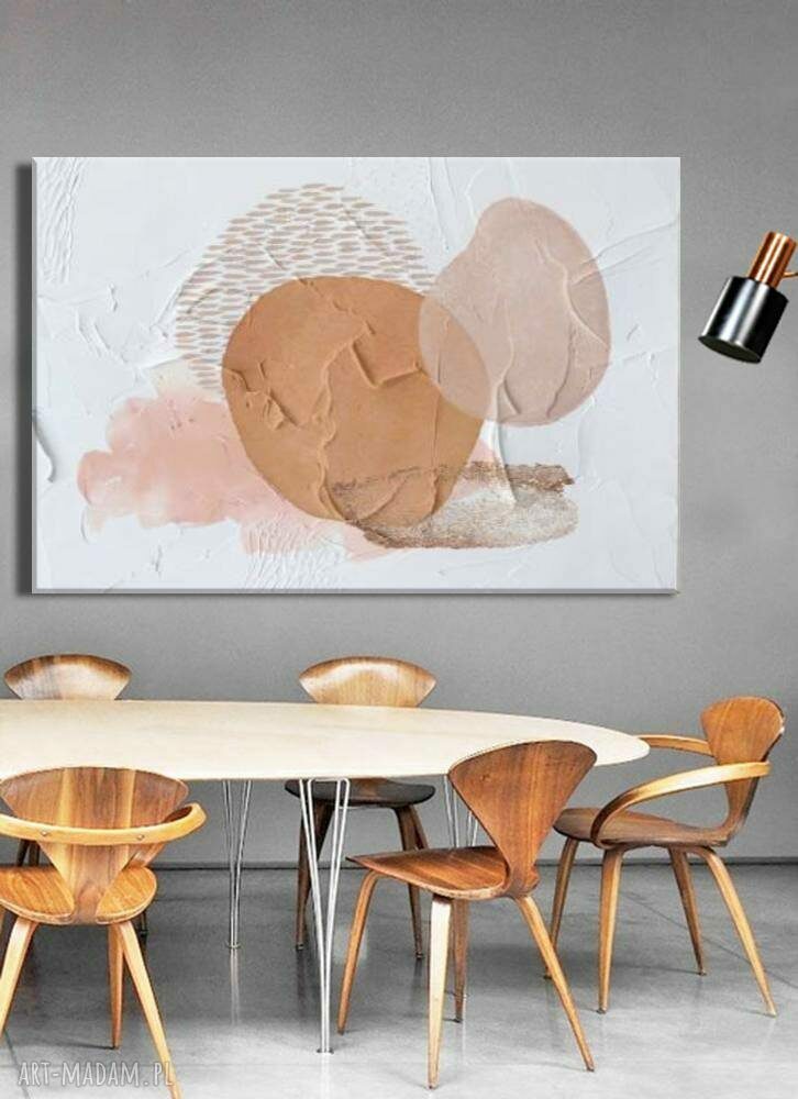 Wielkoformatowy obraz abstrakcyjny Delightful Stains 100x150 cm - strukturalna faktura na płótnie