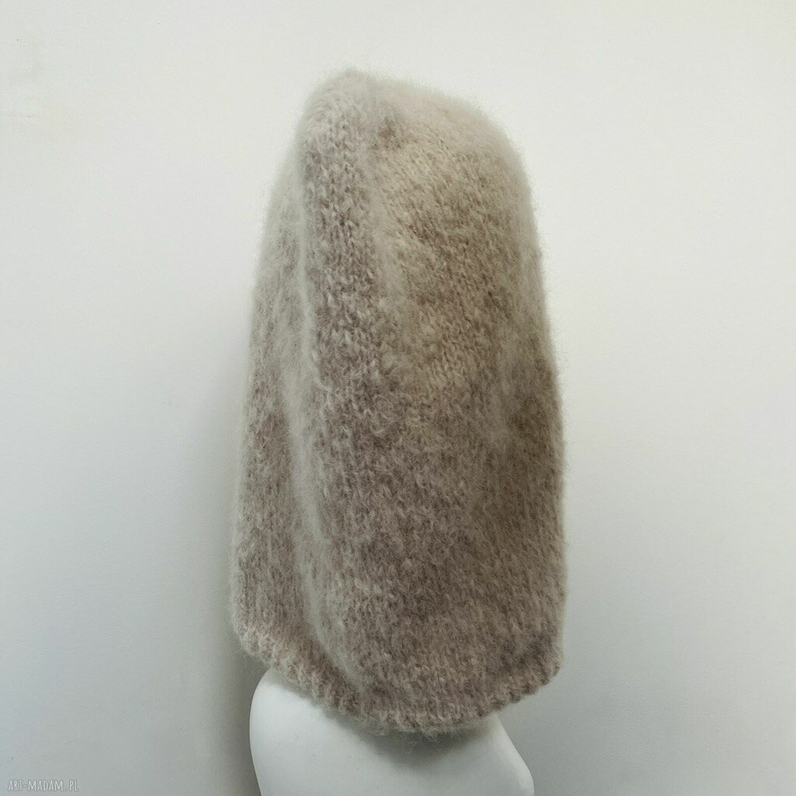 Delikatna balaclava z alpaki i merino - kominiarka w formie kaptura oversize
