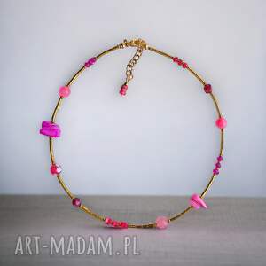 naszyjnik pink choker summer collection różowy naszyjnik