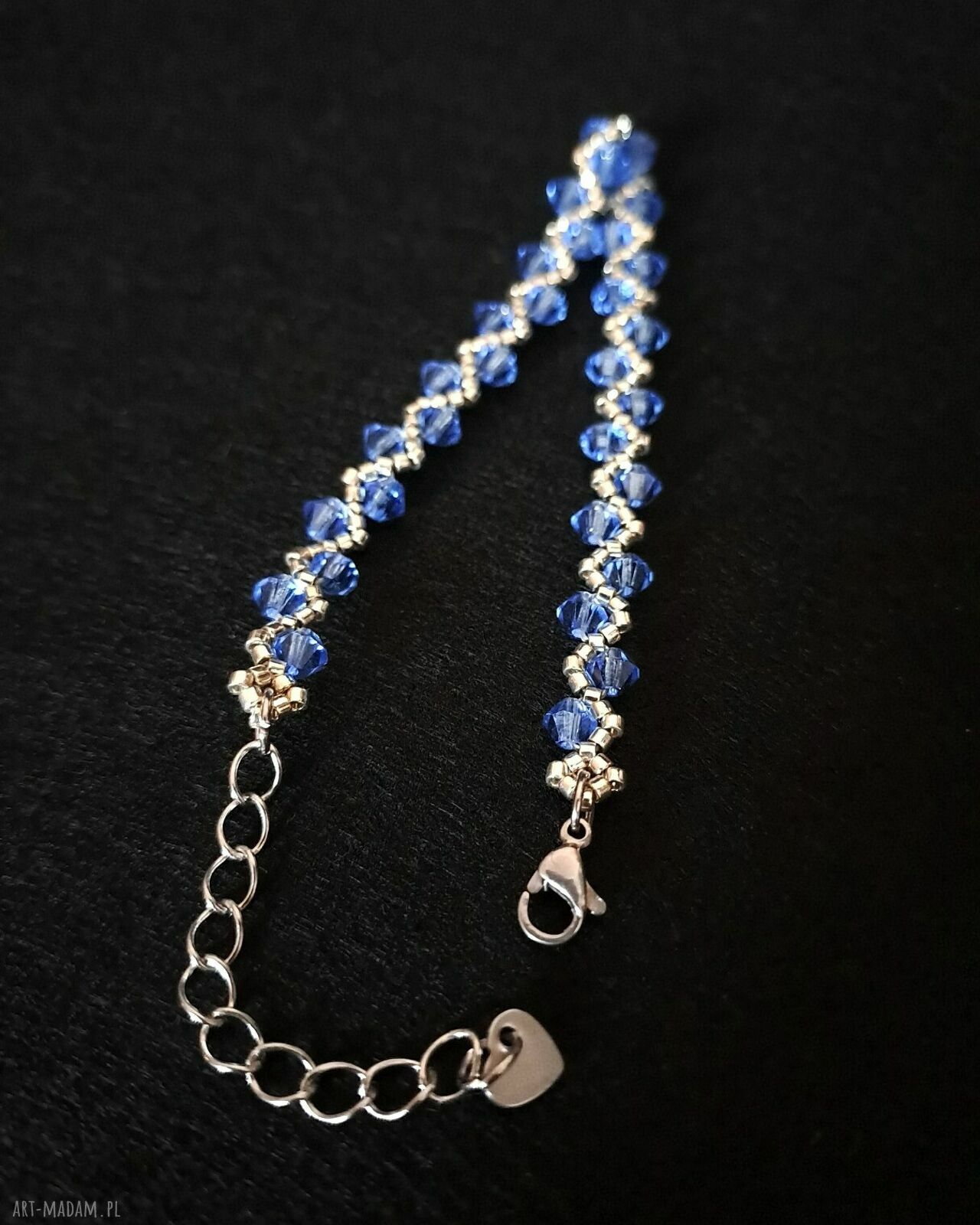 Delikatna bransoletka Sapphire Clarity z koralików i kryształków Preciosa