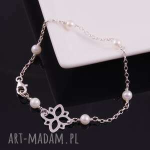 delikatna bransoletka z białych pereł 2 monle - naturalne perły