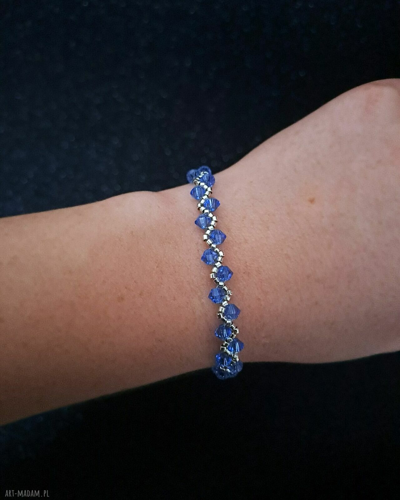 Delikatna bransoletka Sapphire Clarity z koralików i kryształków Preciosa