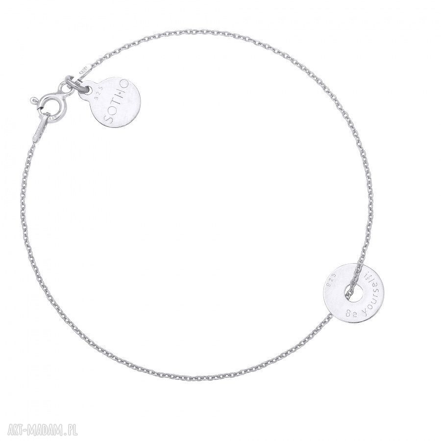 bransoletki: Srebrna bransoletka z malutką karmą Be yourself! ręcznie zrobione