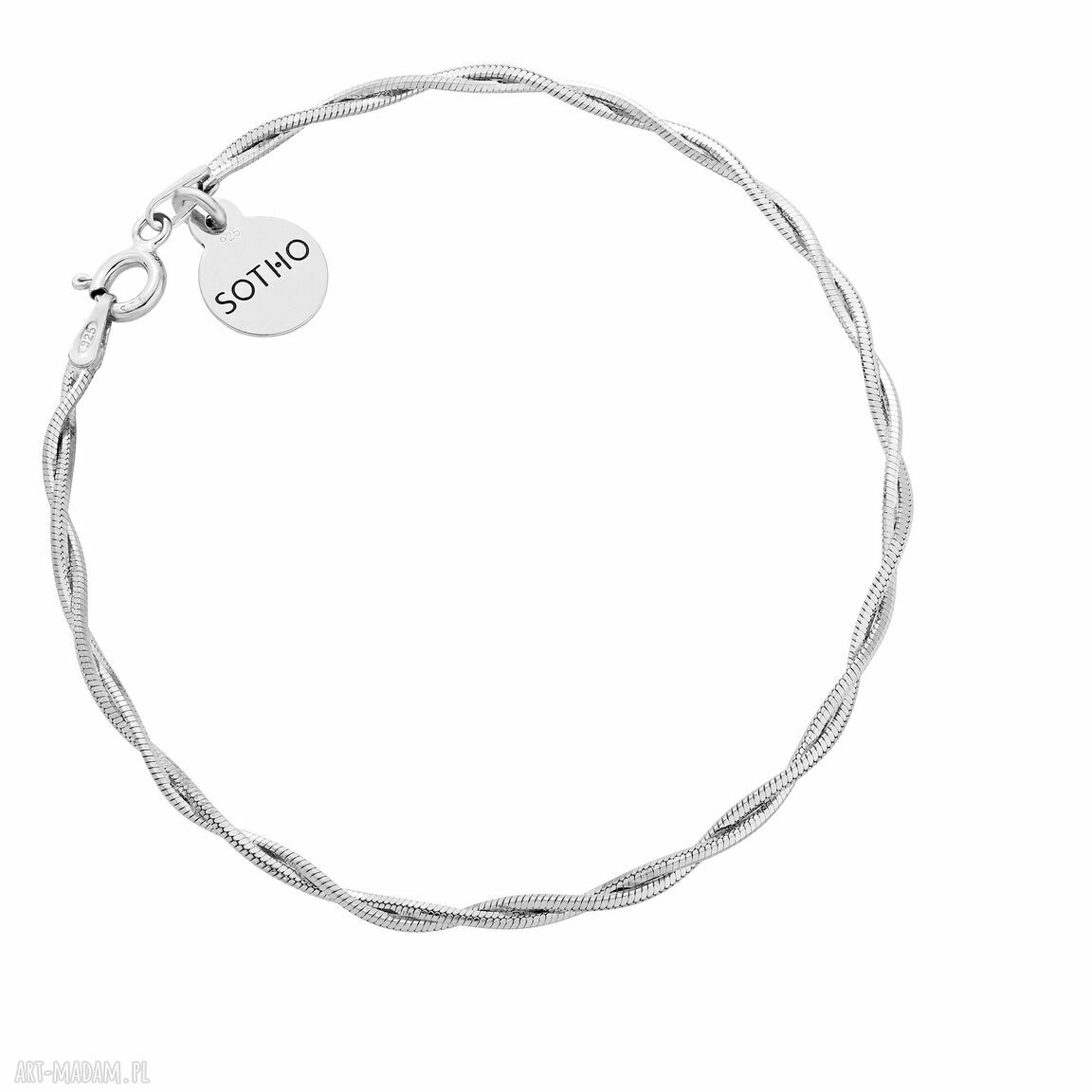 Srebrna pleciona bransoletka delikatna elegancka cienka srebro925