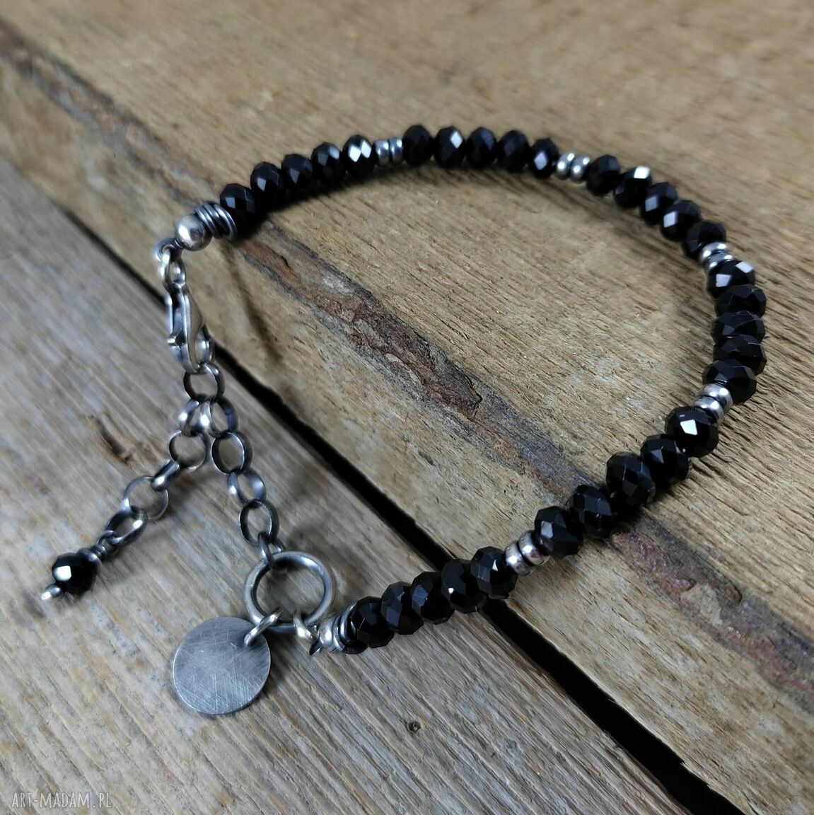 Delikatna bransoletka z spinelem - srebro 925