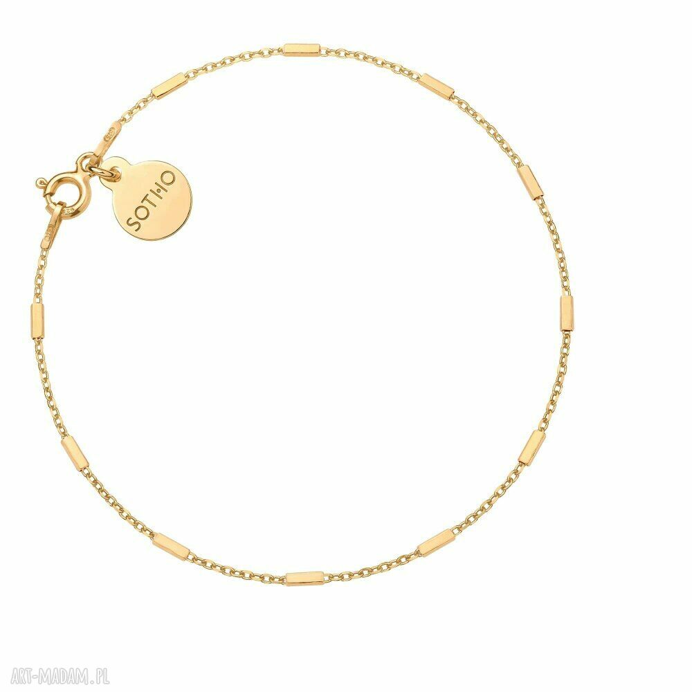 Złota łańcuszkowa bransoletka łańcuszek delikatna pozłacana