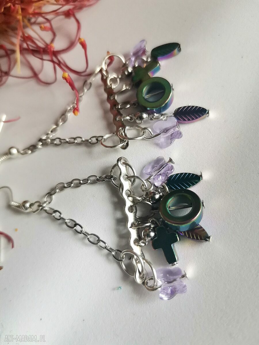 Delikatne kolczyki boho folk Frida - lekkie frędzle Ruda Klara
