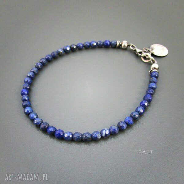 Delikatna bransoletka z lapis lazuli i srebrem 925