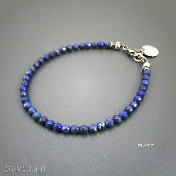 Delikatna bransoletka z lapis lazuli i srebrem 925