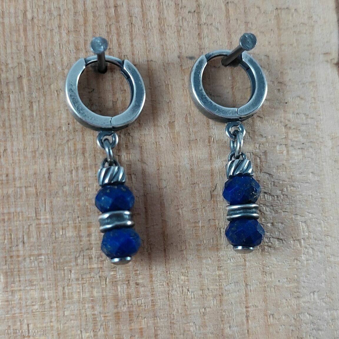 Delikatne kolczyki z lapis lazuli w srebrze 925