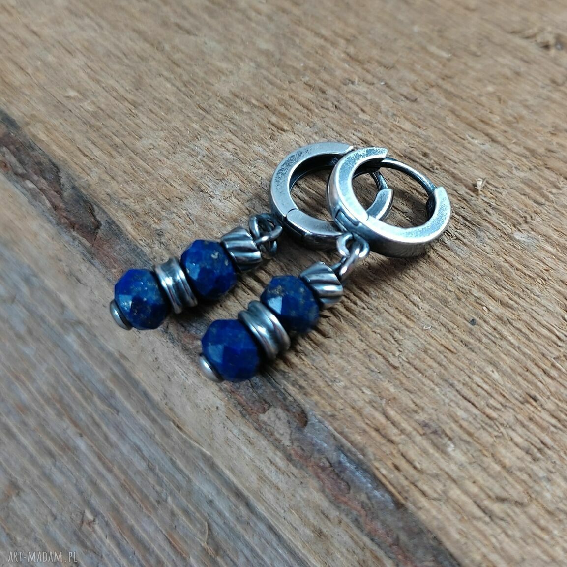 Delikatne kolczyki z lapis lazuli w srebrze 925