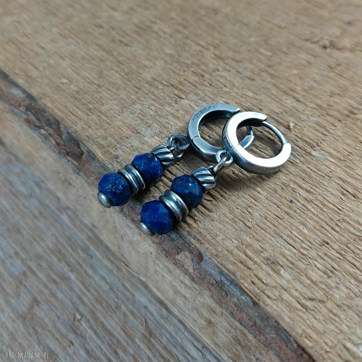 Delikatne kolczyki z lapis lazuli w srebrze 925
